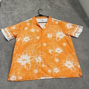 Tennesee Vols Hawaiian Shirt Mens Large Orange Tropical Button Down
